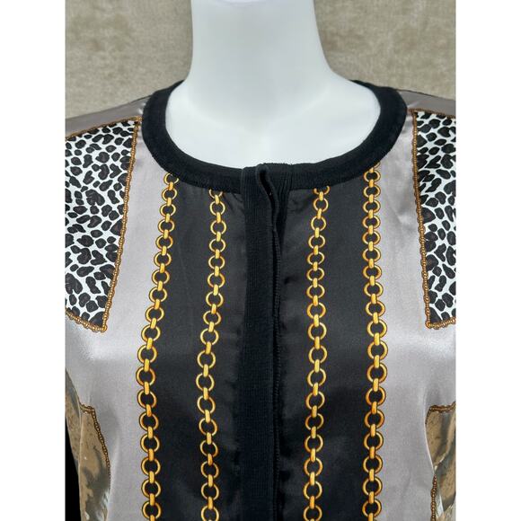 Chi by Falchi Sweater Womens Medium Silk Cashmere Knit Cardigan Quiet Luxury - Picture 2 of 12